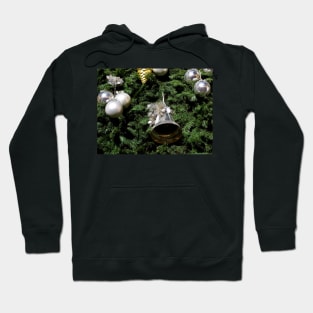 Christmas decorations - silver bell and balls Hoodie